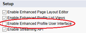 profile user interface setting