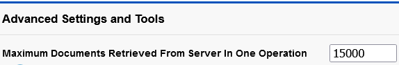 Max docs retrieved from server setting