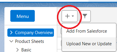 Plus Button to Upload